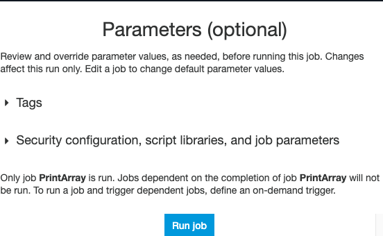 Run-time Parameters