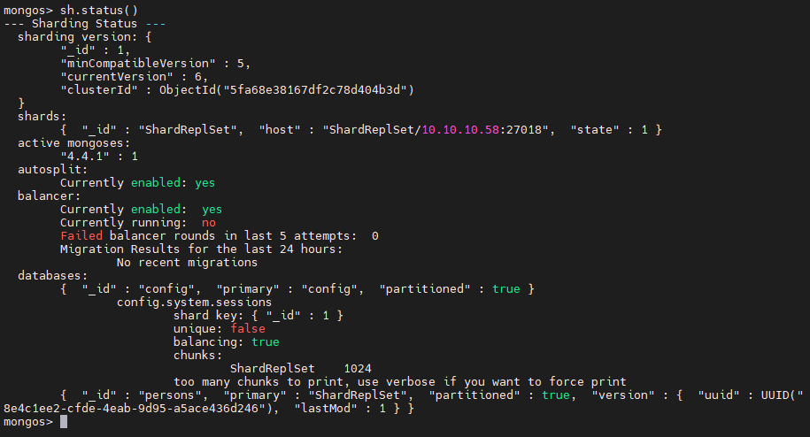 Adding the shard to the Cluster 3